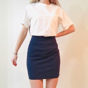 Cynthia Rowley Navy with White Polka Dots Skirt